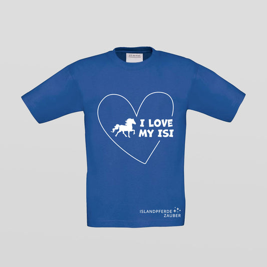 Kinder T-Shirt - I love my Isi - blau
