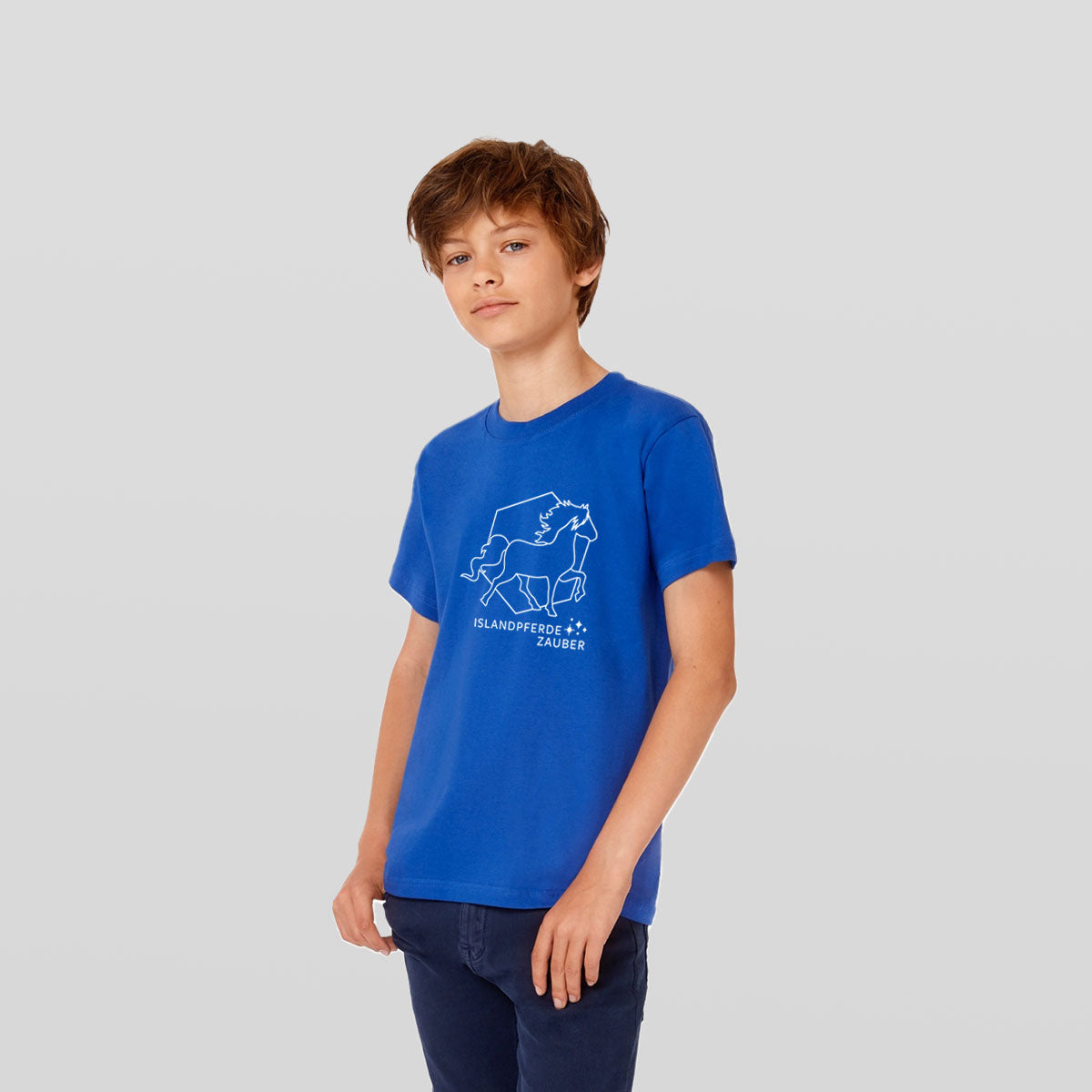 "Islandpferdezauber" Kinder T-Shirt - blau