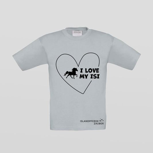 Kinder T-Shirt - I love my Isi - grau