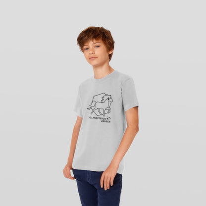 "Islandpferdezauber" Kinder T-Shirt - grau