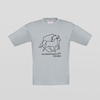 "Islandpferdezauber" Kinder T-Shirt - grau