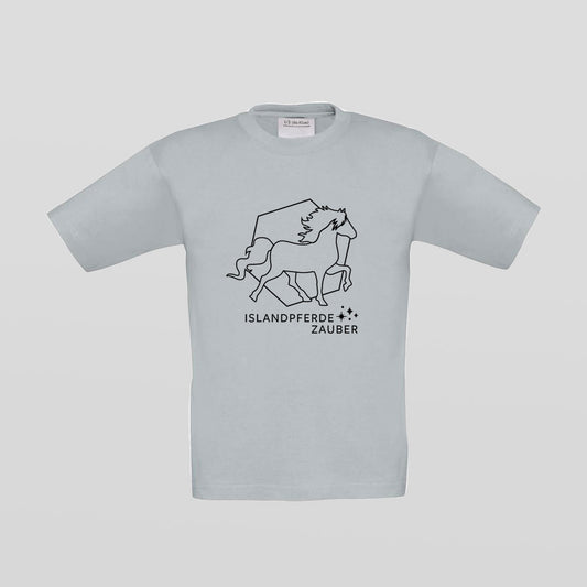 "Islandpferdezauber" Kinder T-Shirt - grau