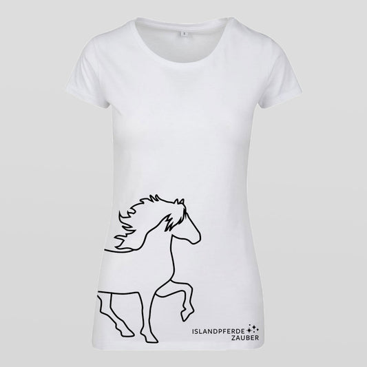 Damen-Shirt Isländer groß - Slim Fit Rundhalsausschnitt - weiß
